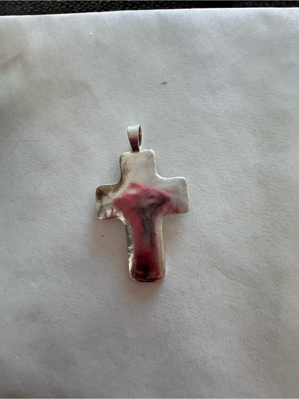 Silpada Sterling Silver  Hammered Cross Pendant - Picture 2 of 8